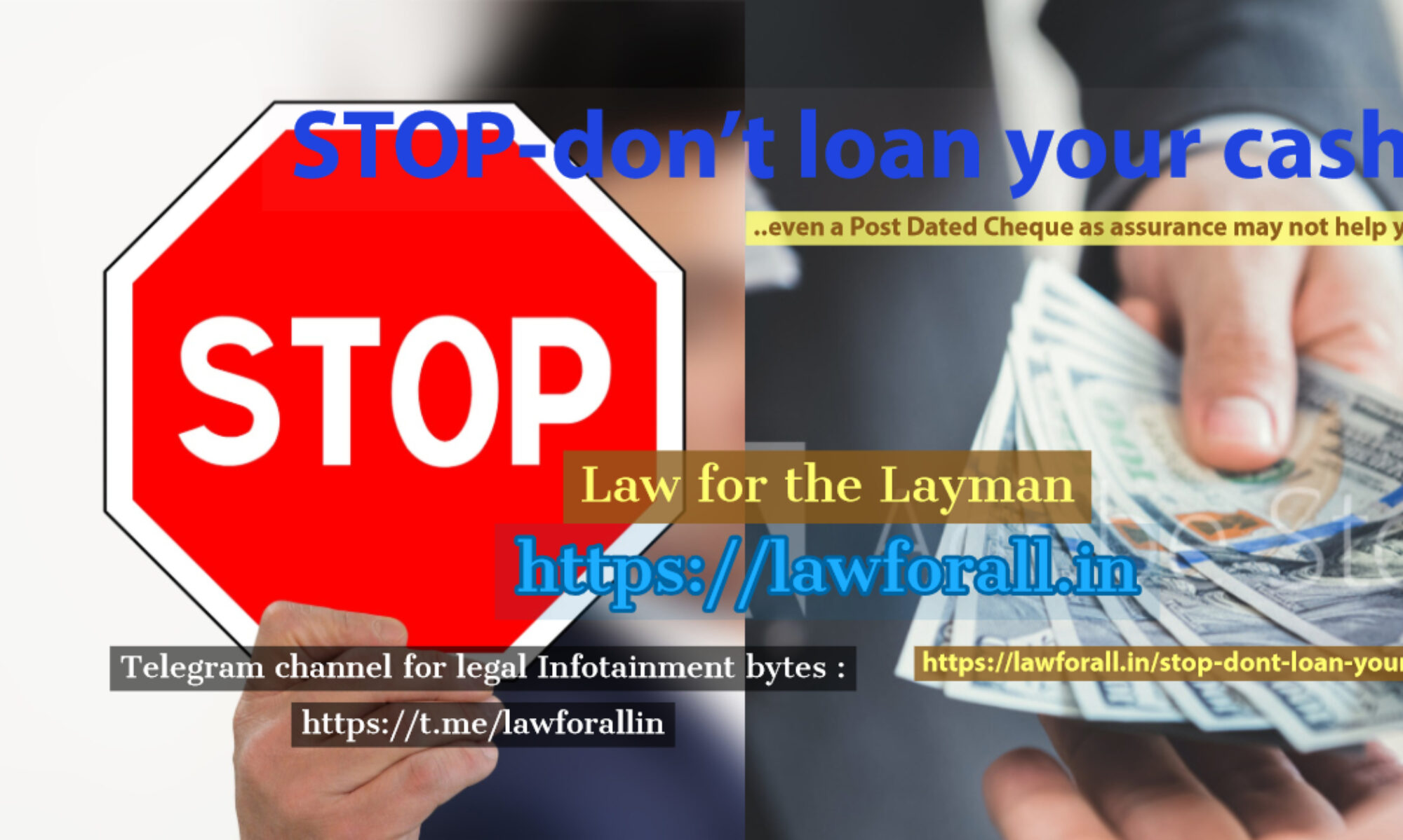 Stop – don’t loan your cash ! you may not get it back even with a PDC